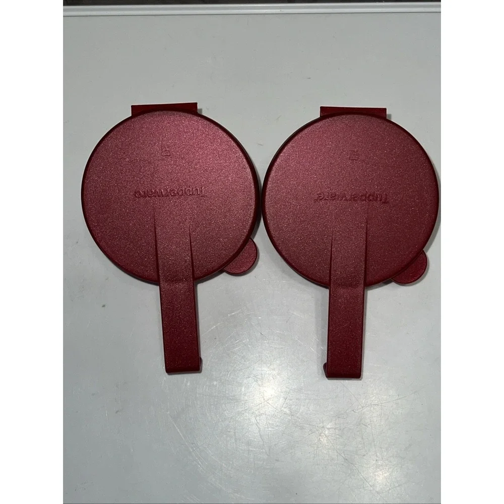 Set 2 Vintage Tupperware Forget Me Not Onion/Tomato Hanging‎ Keeper RED Garnet